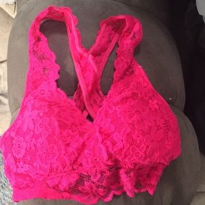 Pink sports bra